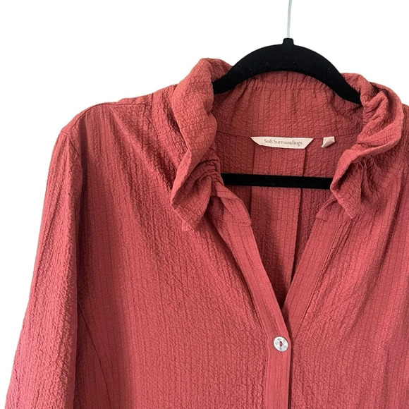 Soft Surroundings Gauze Terracota Longline Top - Picture 3 of 9